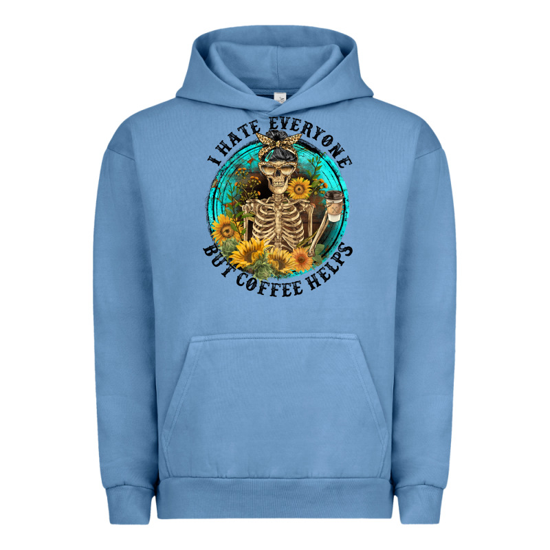 I Hate Everyone But Coffee Helps Urban Hoodie by FaDigitalArtStudio | Teevron