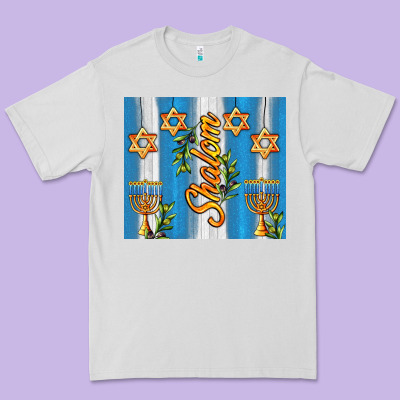 Shalom With Star Of David Premium Tee Designed By Adodesignshop