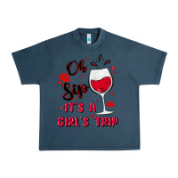 Midnight Navy oh sip it's a girl's trip Urban Heavy Tee - MaliasSmallBusiness