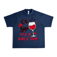 Navy oh sip it's a girl's trip Urban Heavy Tee - MaliasSmallBusiness