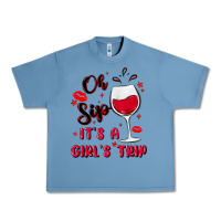 Pebble Blue oh sip it's a girl's trip Urban Heavy Tee - MaliasSmallBusiness