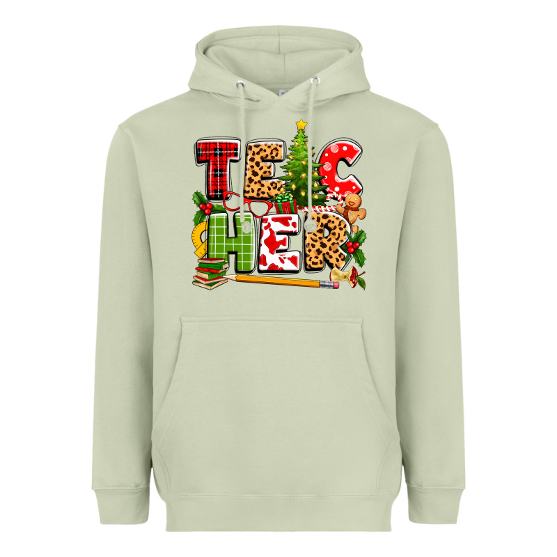 Teacher Christmas Heavyweight Hoodie by texasbilliewilder | Teevron