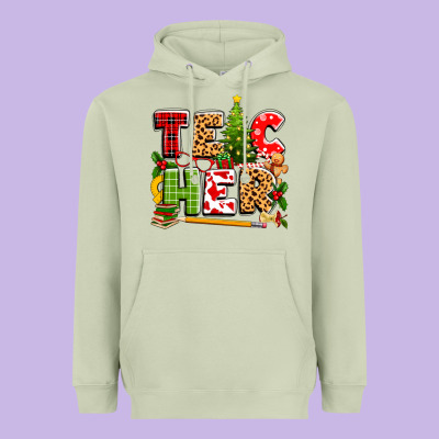 Teacher Christmas Heavyweight Hoodie Designed By Texasbilliewilder