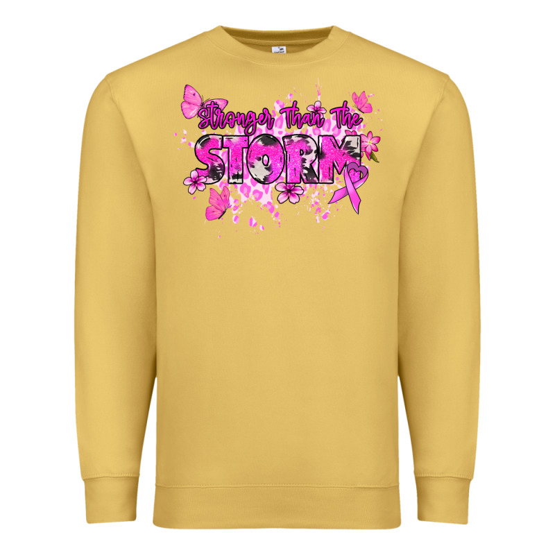 Stronger Than The Storm Cancer Awareness Premium Sweatshirt by HowdyJamesFarm | Teevron
