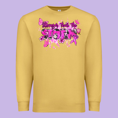 Stronger Than The Storm Cancer Awareness Premium Sweatshirt Designed By Howdyjamesfarm