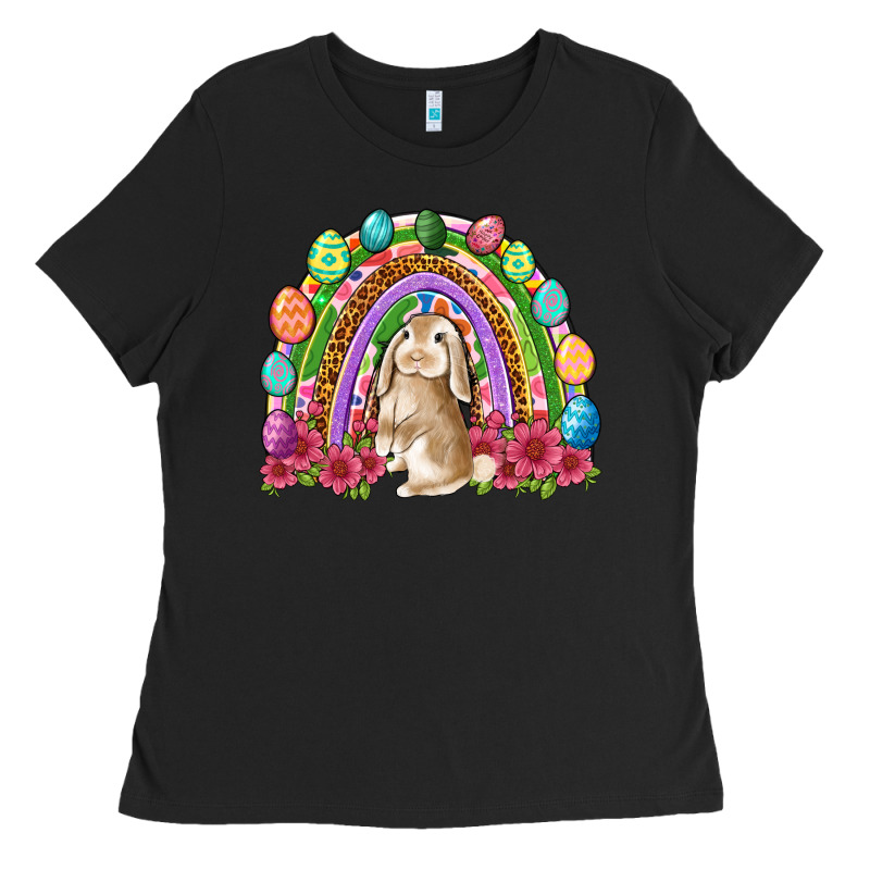 Easter Rainbow Bunny Easter Day Ladies Tee by Neo Western | Teevron