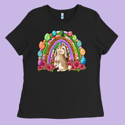 Easter Rainbow Bunny Easter Day Ladies Tee Designed By Neo Western
