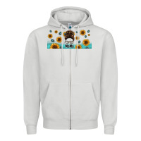 Dove Grey western mama messy bun Zipper Hoodie - Jasminsmagicworld