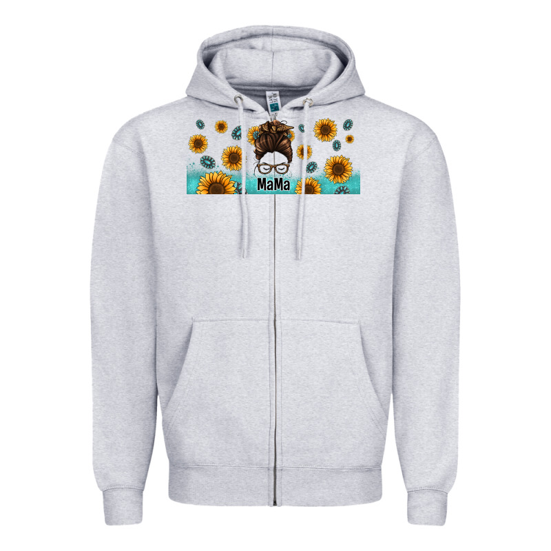 Western Mama Messy Bun Zipper Hoodie by Jasminsmagicworld | Teevron