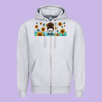 Western Mama Messy Bun Zipper Hoodie Designed By Jasminsmagicworld