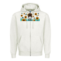 Oatmeal Heather western mama messy bun Zipper Hoodie - Jasminsmagicworld