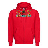 Red western mama messy bun Zipper Hoodie - Jasminsmagicworld
