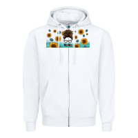 White western mama messy bun Zipper Hoodie - Jasminsmagicworld