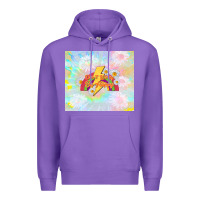 Purple don't worry be happy Premium Hoodie - TumblerDesignByShophia