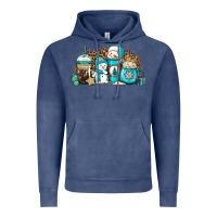 Vintage Denim winter snowman coffee cups Vintage Hoodie - Jasminsmagicworld