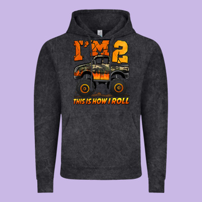I'm Two This Is How I Roll Monster Truck Birthday Vintage Hoodie Designed By Jasminsmagicworld