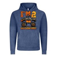 Vintage Denim i'm two this is how i roll monster truck birthday Vintage Hoodie - Jasminsmagicworld