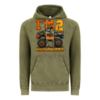 Vintage Olive i'm two this is how i roll monster truck birthday Vintage Hoodie - Jasminsmagicworld