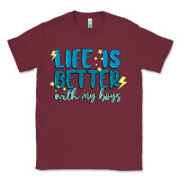 Burgundy life is better with my boys Classic Tee - MaliasSmallBusiness