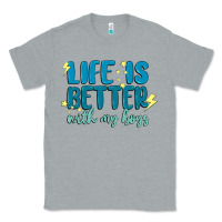 Heather Grey life is better with my boys Classic Tee - MaliasSmallBusiness