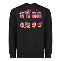 Black custom name valentine's day school pencils Heavyweight Sweatshirt - MaliasSmallBusiness