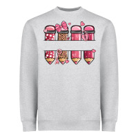 Heather Grey custom name valentine's day school pencils Heavyweight Sweatshirt - MaliasSmallBusiness