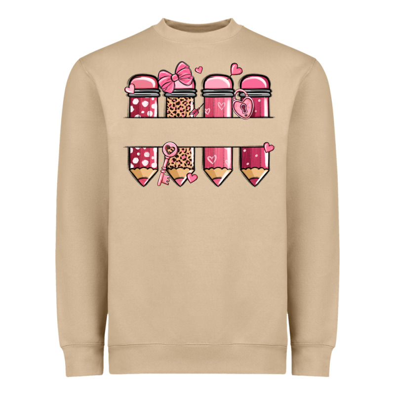 Custom Name Valentine's Day School Pencils Heavyweight Sweatshirt by MaliasSmallBusiness | Teevron