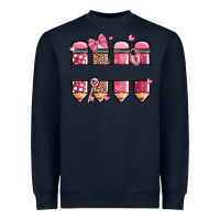Navy custom name valentine's day school pencils Heavyweight Sweatshirt - MaliasSmallBusiness