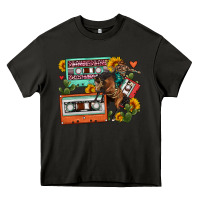 Asphalt rodeo sunflower cactus cassette Heavy Core Tee - FaDigitalArtStudio