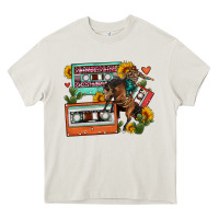 Cream rodeo sunflower cactus cassette Heavy Core Tee - FaDigitalArtStudio