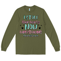Army Green i stole their hearts now i am stealing their last Long Sleeve Tee - MaliasSmallBusiness