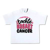White tackle breast cancer Urban Heavy Tee - MaliasSmallBusiness