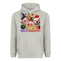 Moon Dust Happy Hallothanksmas Pigs Heavyweight Hoodie - NancyCooperArtShop