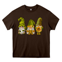 Chocolate Brown sunflower gnomies Heavy Core Tee - BarkalooDesign