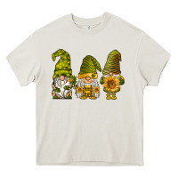 Cream sunflower gnomies Heavy Core Tee - BarkalooDesign