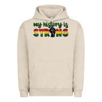 Pigment French Oak My history is strong Urban Hoodie - FaDigitalArtStudio