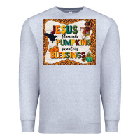 Heather Grey jesus flannel's pumpkins blessings Premium Sweatshirt - TumblerDesignByShophia