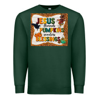 Sports Green jesus flannel's pumpkins blessings Premium Sweatshirt - TumblerDesignByShophia
