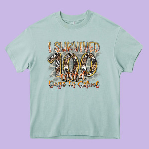 I Survived 100 Wild Days Of School Heavy Core Tee Designed By Racoondesign