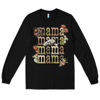 Black mama mama mama mama western flower Long Sleeve Tee - NancyCooperArtShop