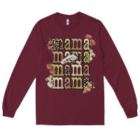 Burgundy mama mama mama mama western flower Long Sleeve Tee - NancyCooperArtShop
