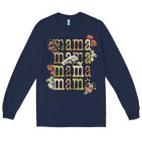 Navy mama mama mama mama western flower Long Sleeve Tee - NancyCooperArtShop