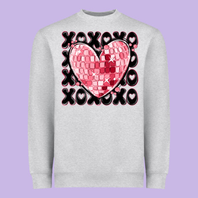 Xoxo Heart Valentine's Day Heavyweight Sweatshirt Designed By Maliassmallbusiness