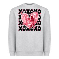 Heather Grey xoxo heart valentine's day Heavyweight Sweatshirt - MaliasSmallBusiness