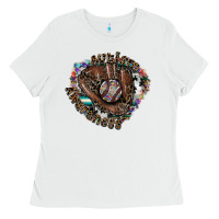 White autism awareness baseball Ladies Tee - SublimationCraftShop
