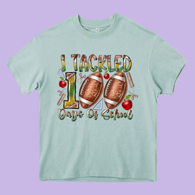 I Tackled 100 Days Of School Heavy Core Tee Designed By Racoondesign
