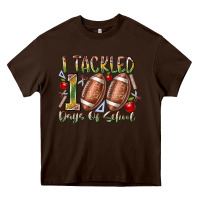 Chocolate Brown I Tackled 100 Days of School Heavy Core Tee - RacoonDesign