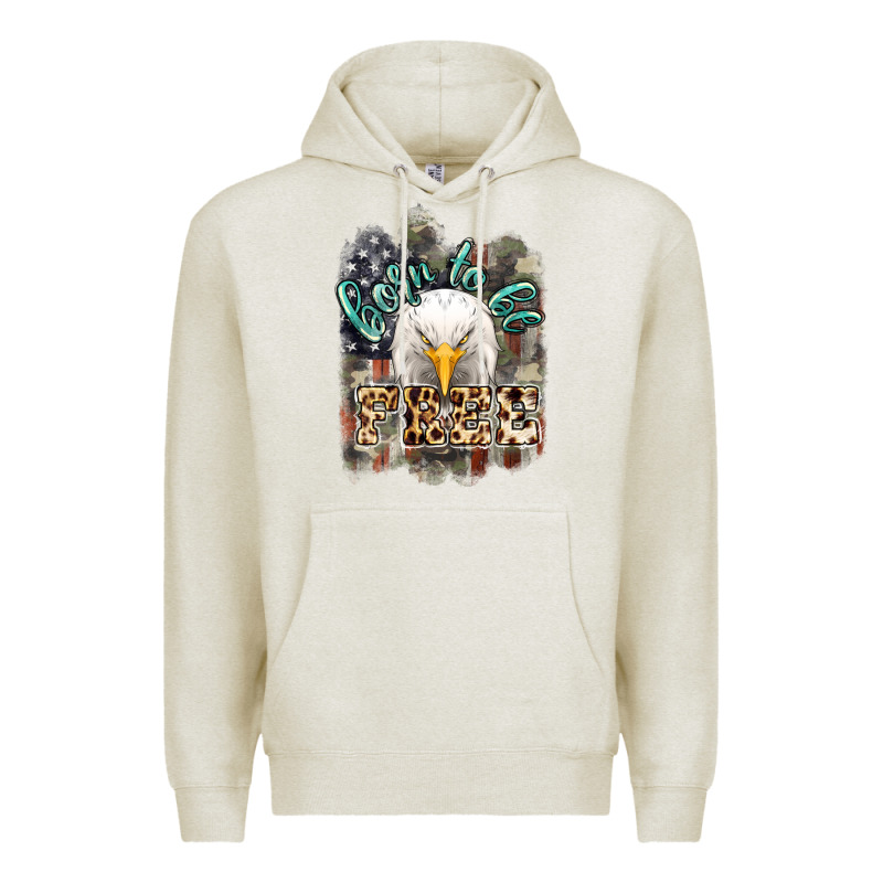 Born To Be Free 4th Of July Premium Hoodie by HowdyJamesFarm | Teevron