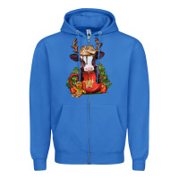 True Royal christmas baby cow hot cocoa Zipper Hoodie - Jasminsmagicworld