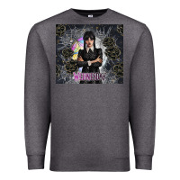 Charcoal Heather gothic girl with black rose Premium Sweatshirt - TumblerDesignByShophia